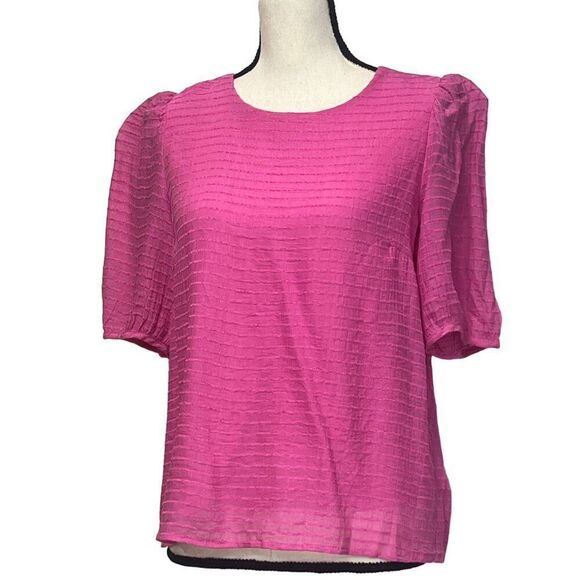 Vero Moda VMALMA O-neck Textured Blouse, Pink, Sz. S - Picture 1 of 15